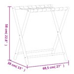 Bagasjestativ svart 68,5x38x58 cm bambus