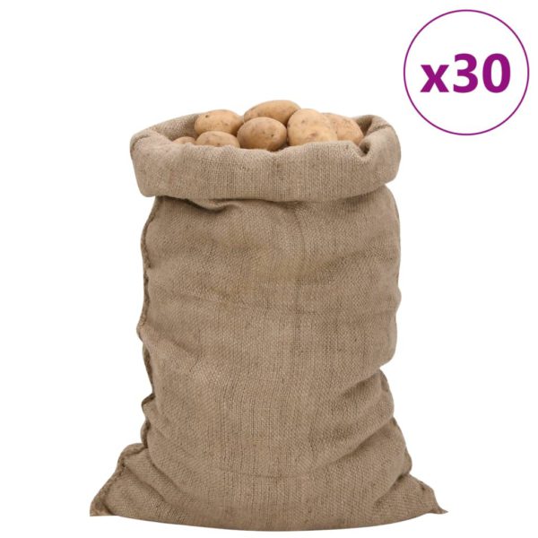 Jutesekker 30 stk 60×105 cm 100% jute 340 gsm